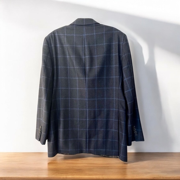 Brooks Brothers Navy and Black Plaid Blazer - Picture 3 of 4